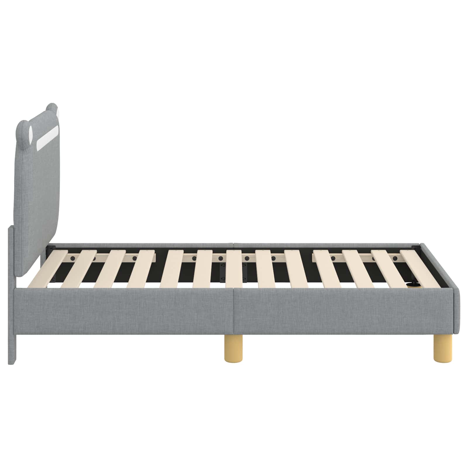 vidaXL Peuterbedframe met hoofdbord Lichtgrijs 70 x 140 cm Stof