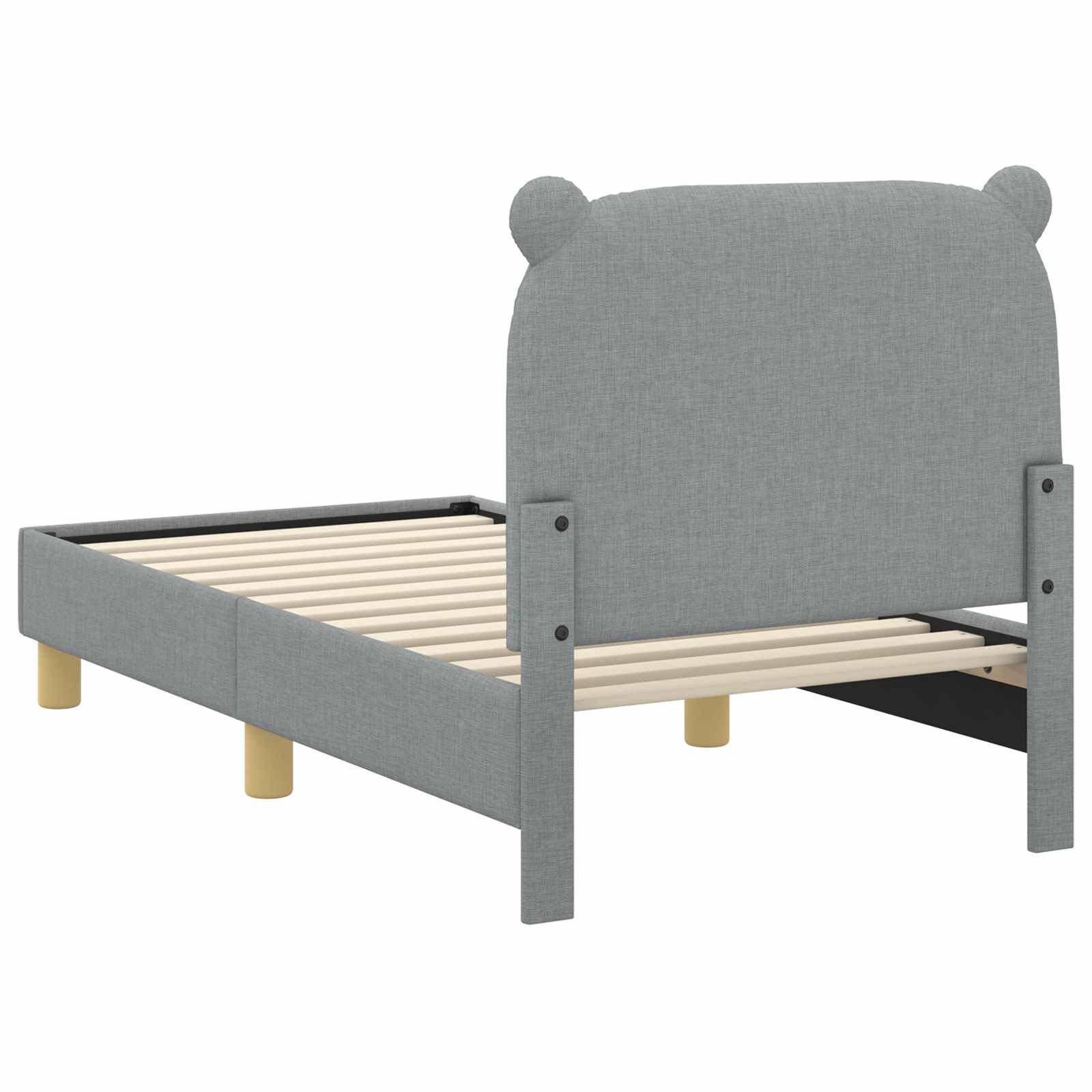 vidaXL Peuterbedframe met hoofdbord Lichtgrijs 70 x 140 cm Stof