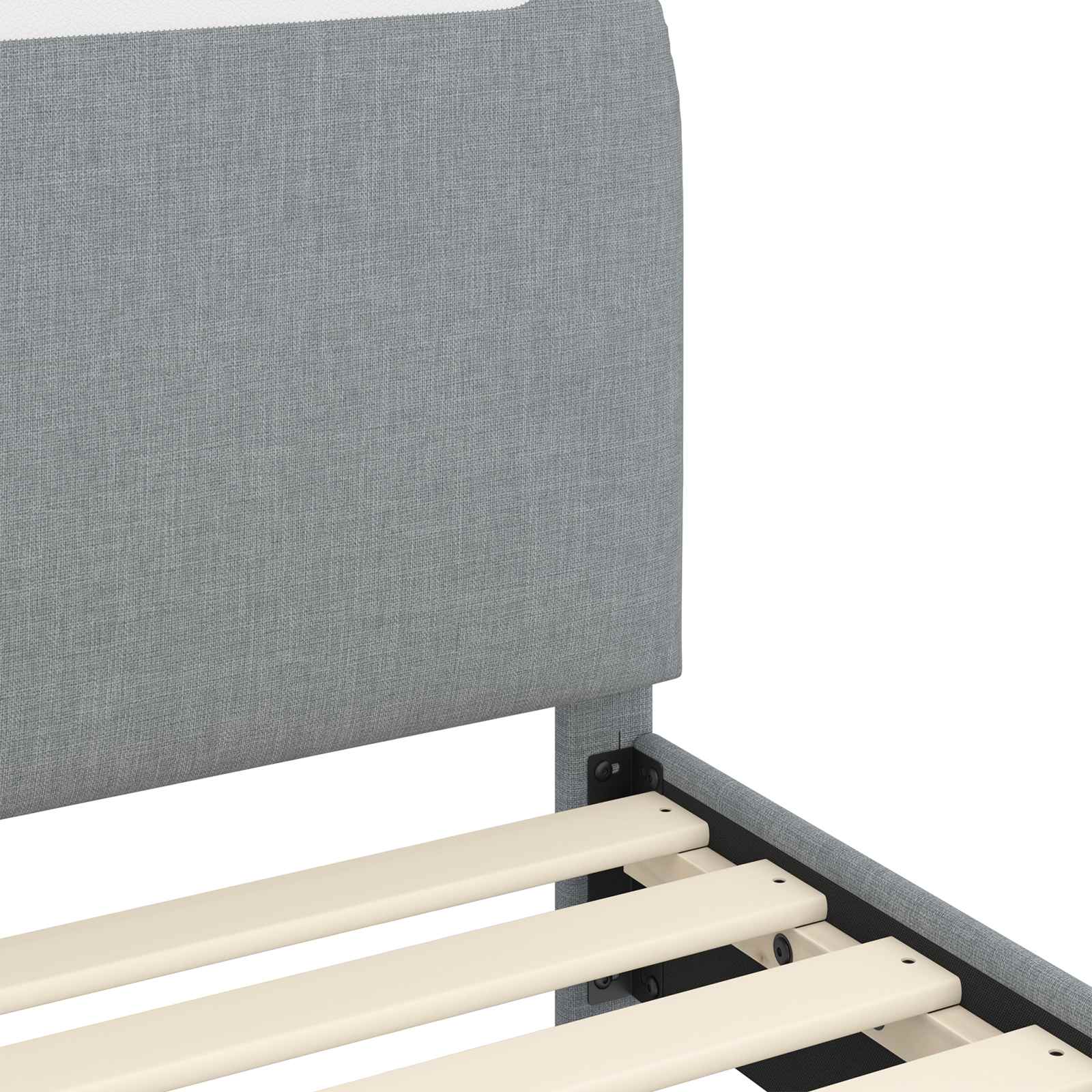 vidaXL Peuterbedframe met hoofdbord Lichtgrijs 70 x 140 cm Stof