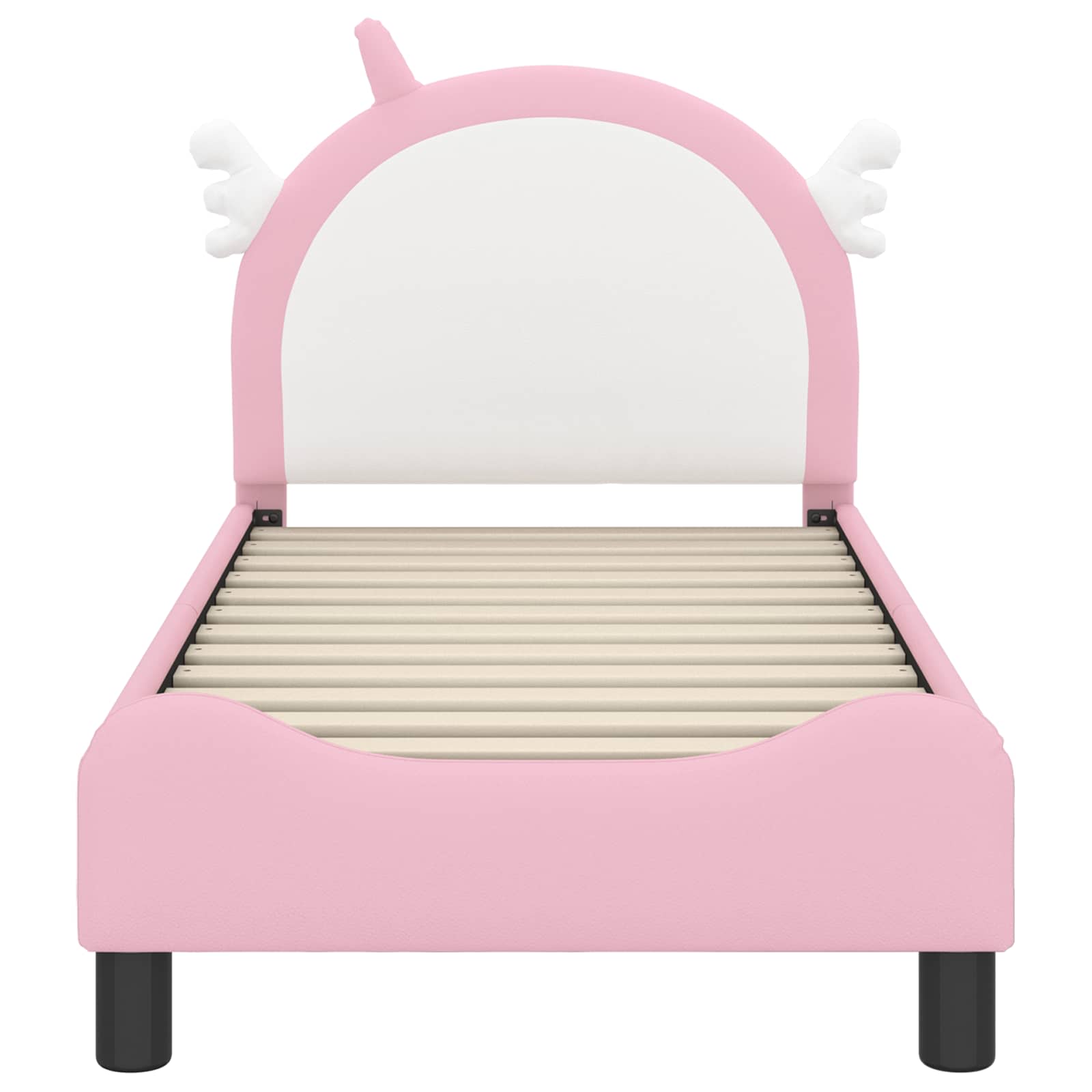 vidaXL Peuterbedframe met hoofdbord met hoofdeinde Roze 70 x 140 cm PU