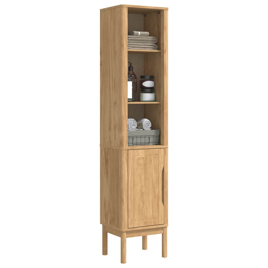 vidaXL Hoge badkamerkast Wasbruin 36 x 30 x 160 cm Massief grenenhout