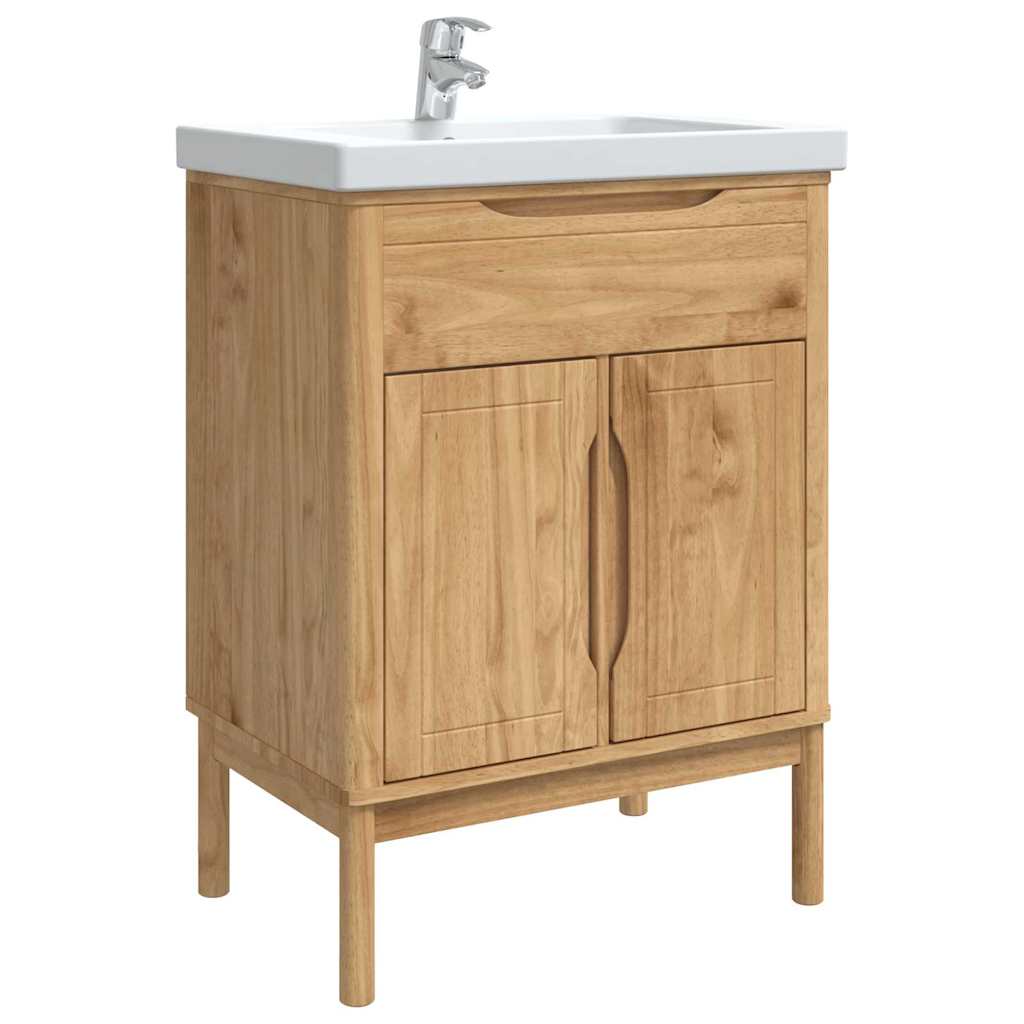 vidaXL Badkamer wastafelkast met plank FLORO Wasbruin 60 x 40 x 80 cm