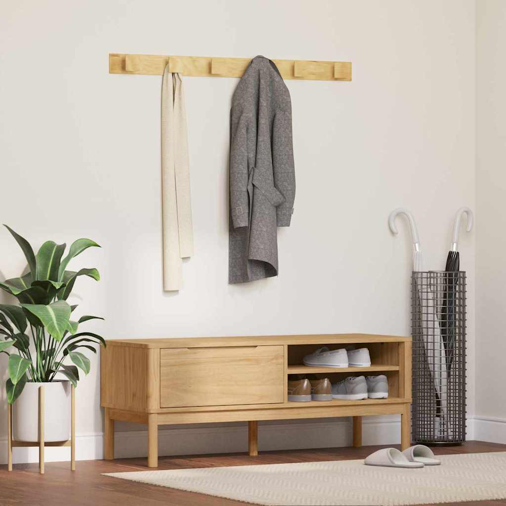 vidaXL Hal bank met lade Wasbruin 115 x 40 x 45 cm Massief Vurenhout