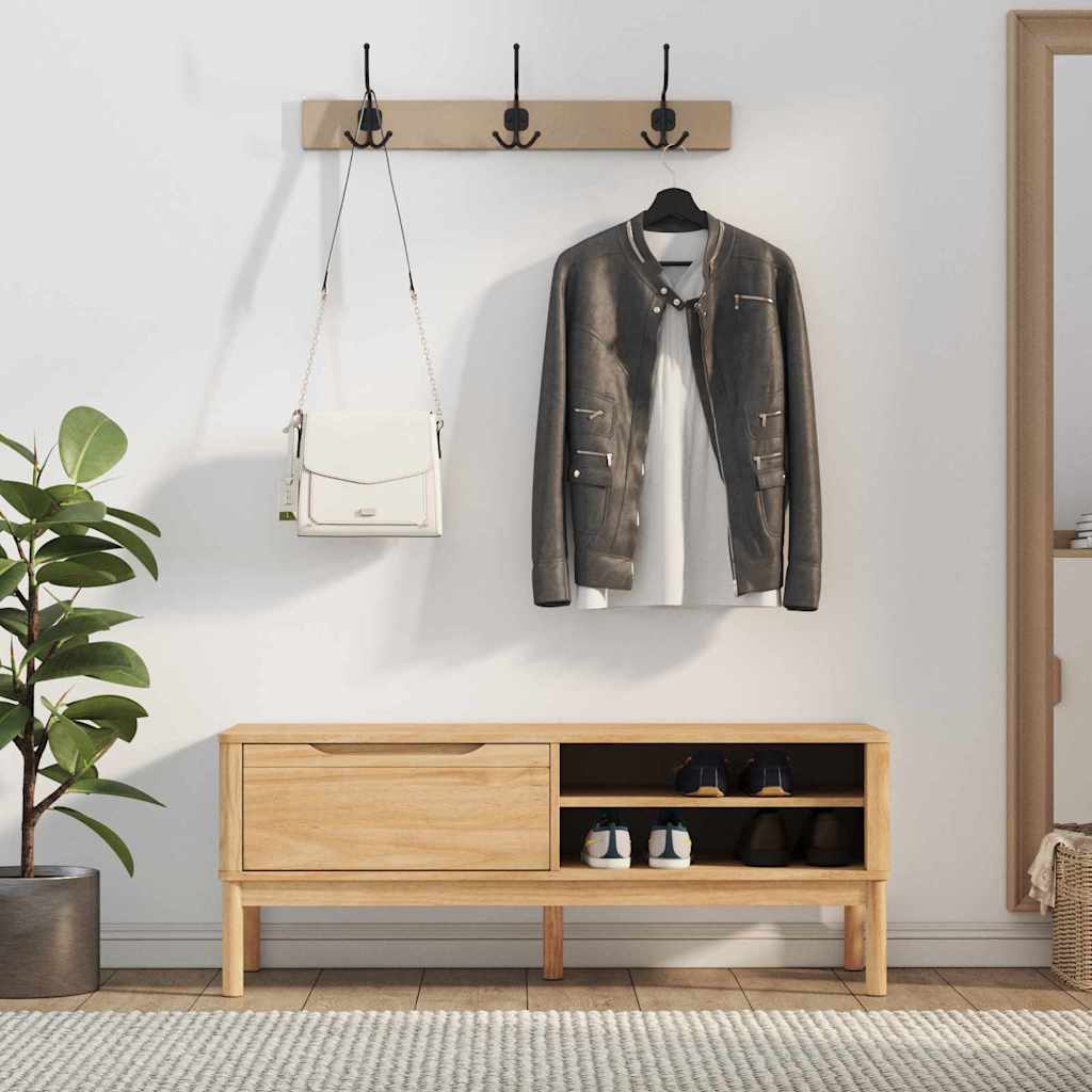 vidaXL Hal bank met lade Wasbruin 115 x 40 x 45 cm Massief Vurenhout