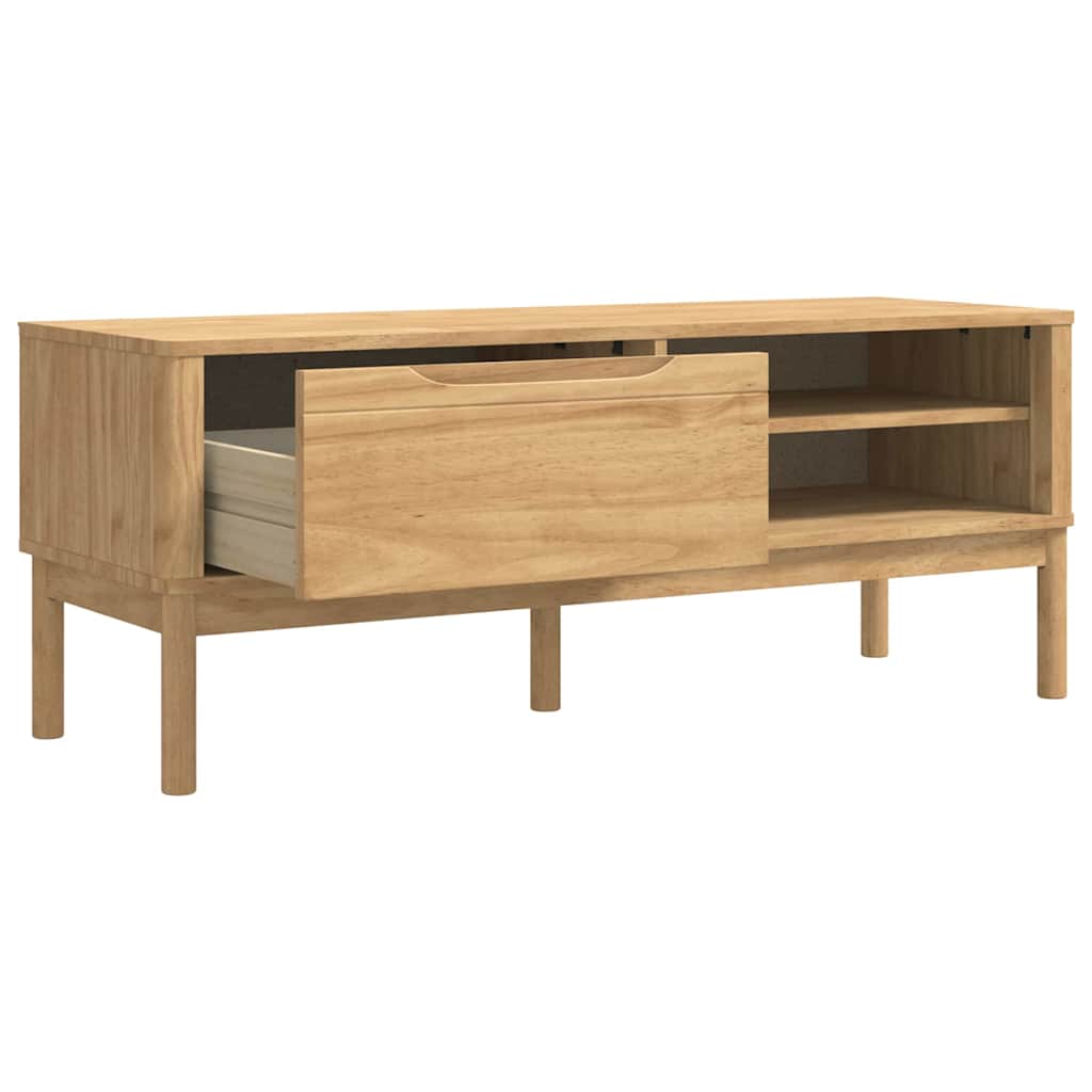 vidaXL Hal bank met lade Wasbruin 115 x 40 x 45 cm Massief Vurenhout