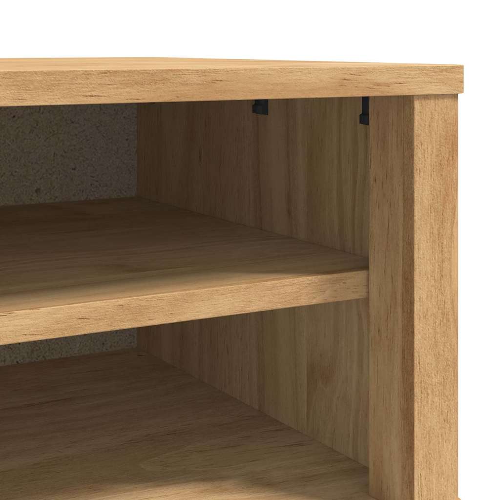 vidaXL Hal bank met lade Wasbruin 115 x 40 x 45 cm Massief Vurenhout