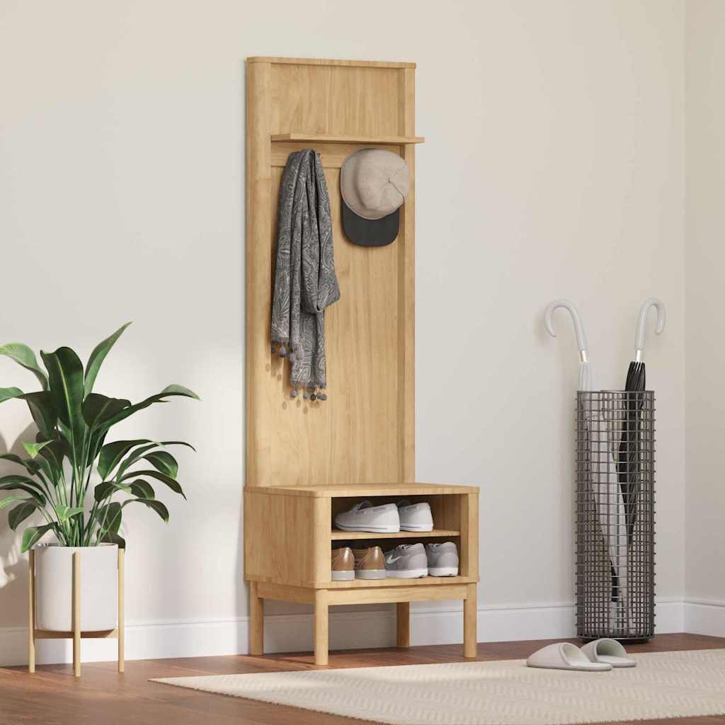 vidaXL Halkast FLORO Wasbruin 50 x 40 x 158 cm Massief Vurenhout