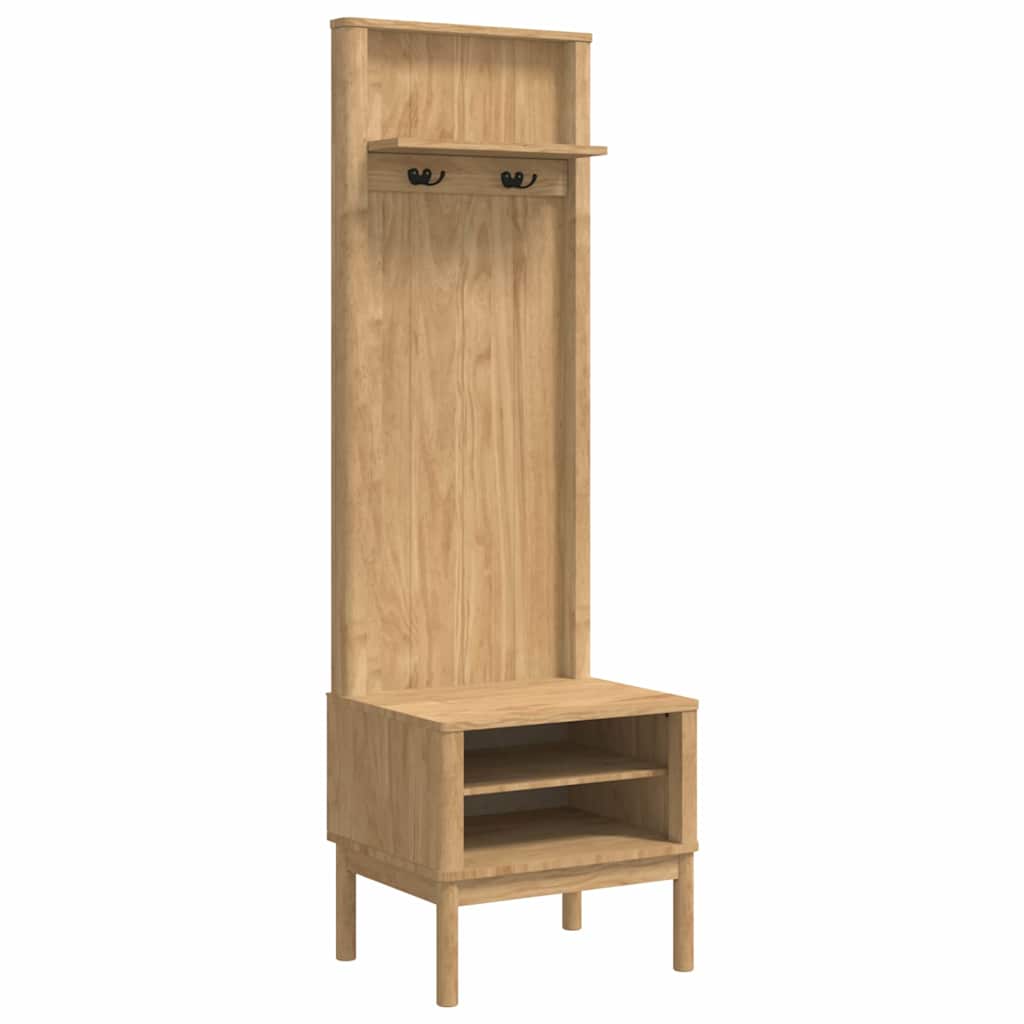 vidaXL Halkast FLORO Wasbruin 50 x 40 x 158 cm Massief Vurenhout