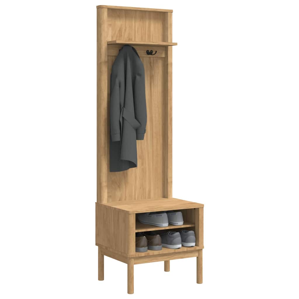 vidaXL Halkast FLORO Wasbruin 50 x 40 x 158 cm Massief Vurenhout