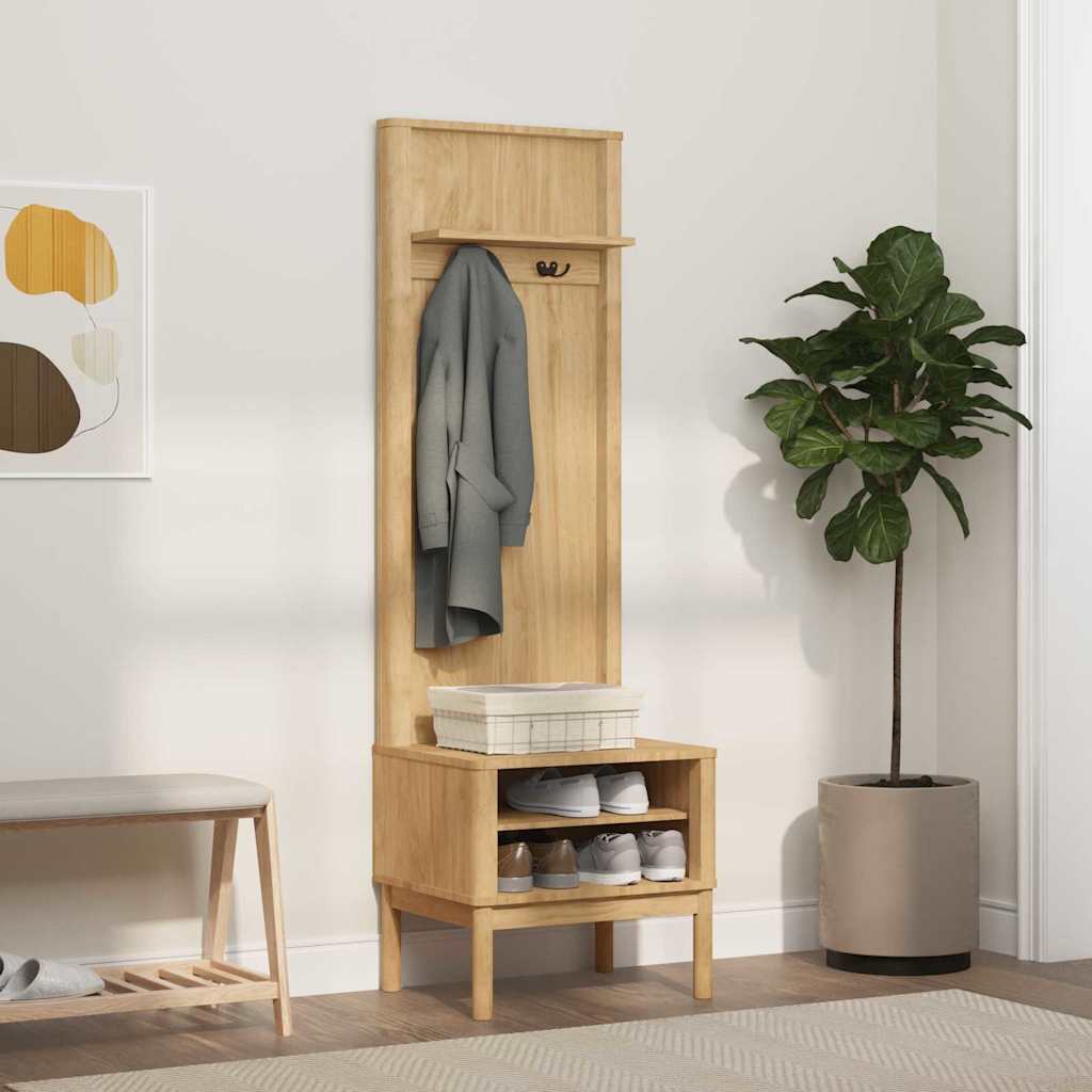 vidaXL Halkast FLORO Wasbruin 50 x 40 x 158 cm Massief Vurenhout