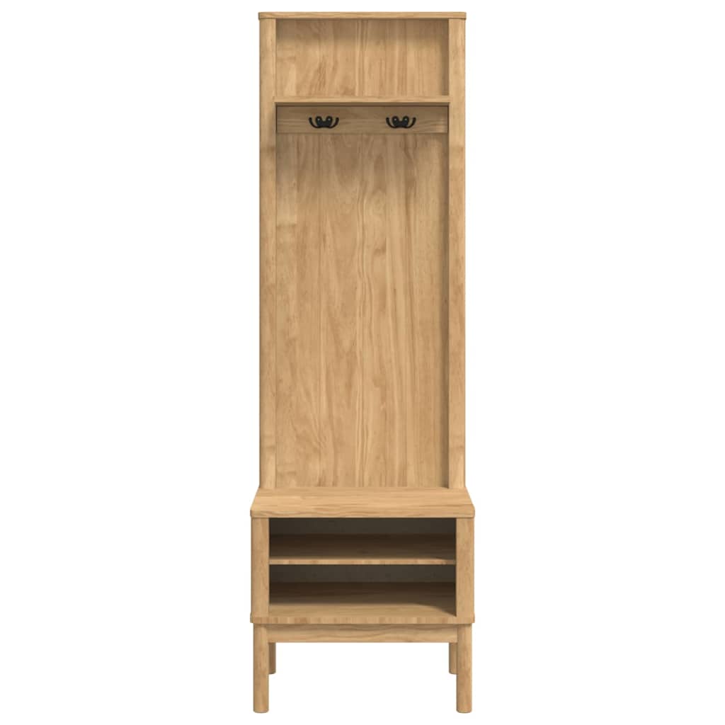 vidaXL Halkast FLORO Wasbruin 50 x 40 x 158 cm Massief Vurenhout