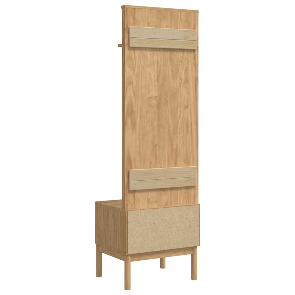 vidaXL Halkast FLORO Wasbruin 50 x 40 x 158 cm Massief Vurenhout