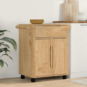 vidaXL Keuken Trolley Wasbruin 72,5 x 45 x 80 cm Massief Vurenhout