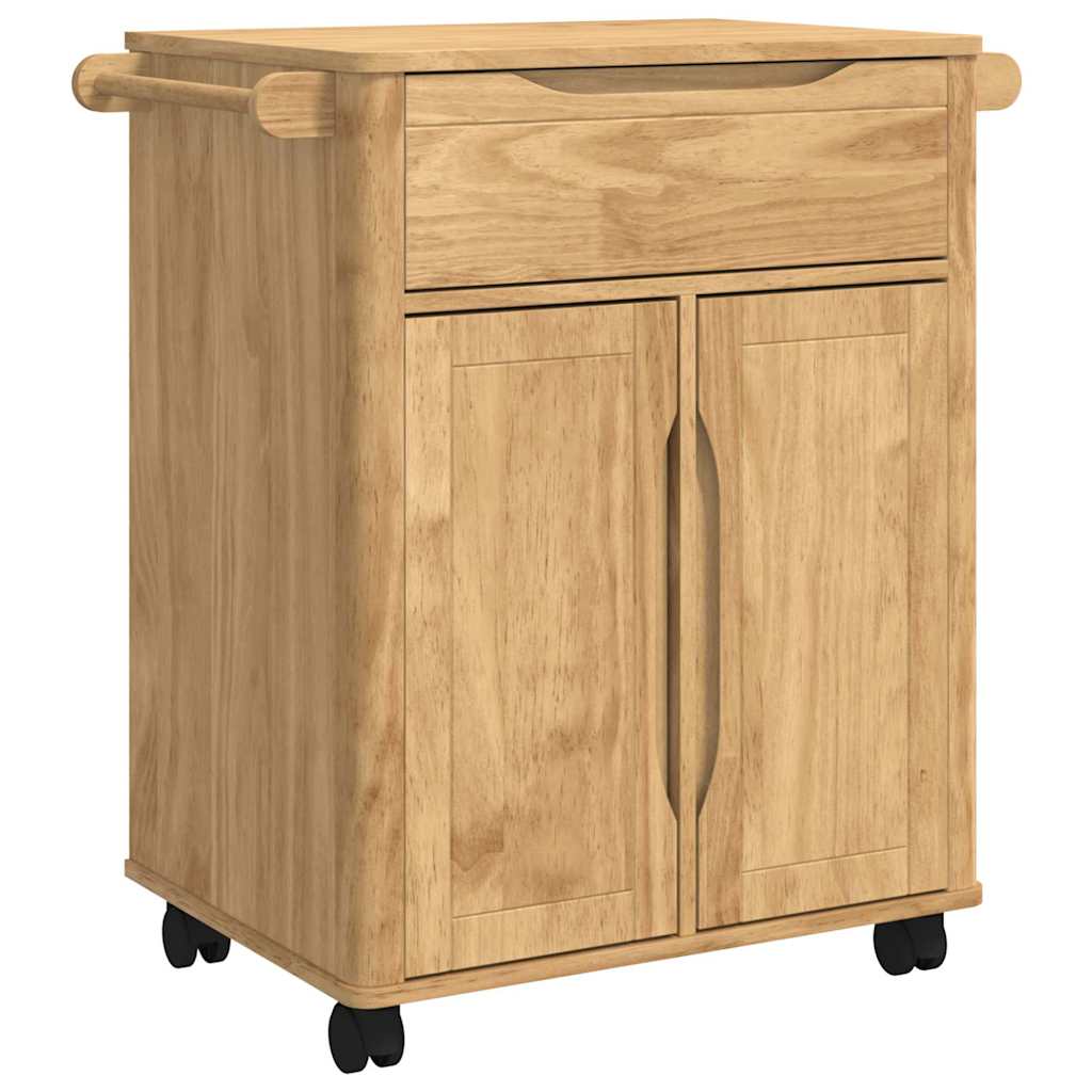 vidaXL Keuken Trolley Wasbruin 72,5 x 45 x 80 cm Massief Vurenhout