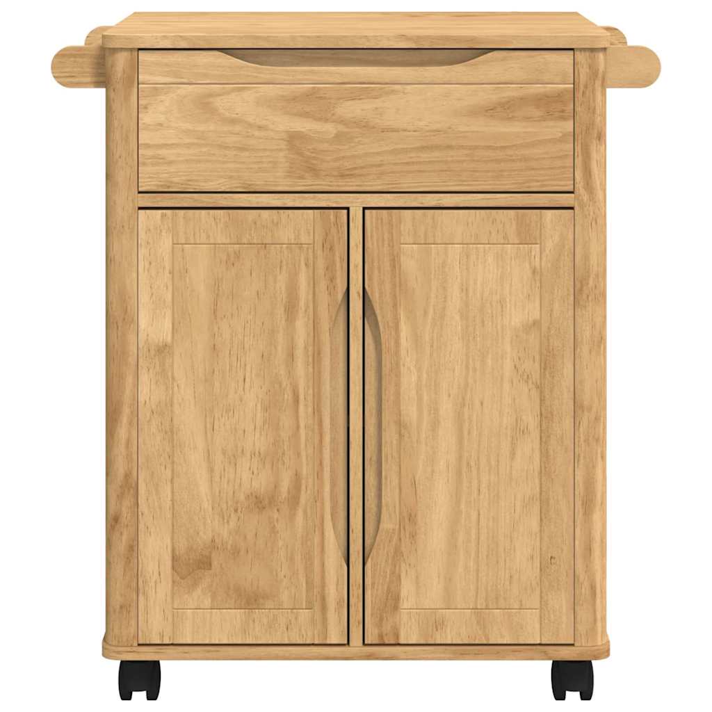 vidaXL Keuken Trolley Wasbruin 72,5 x 45 x 80 cm Massief Vurenhout