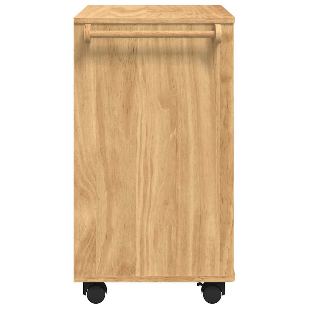 vidaXL Keuken Trolley Wasbruin 72,5 x 45 x 80 cm Massief Vurenhout
