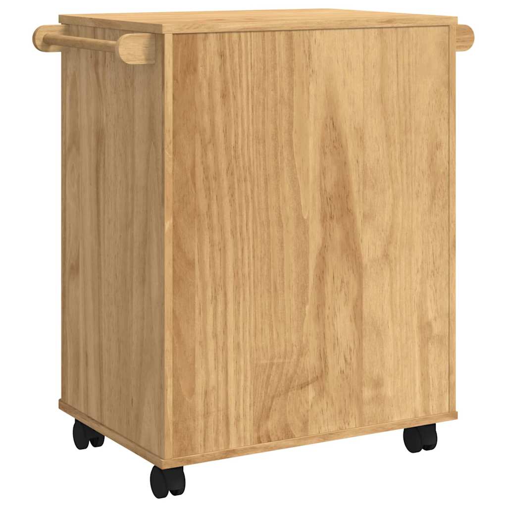 vidaXL Keuken Trolley Wasbruin 72,5 x 45 x 80 cm Massief Vurenhout
