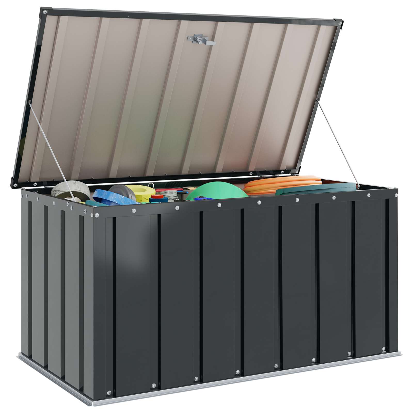 vidaXL Tuinopslagdoos Zwart 101 x 56,5 x 50 cm Staal