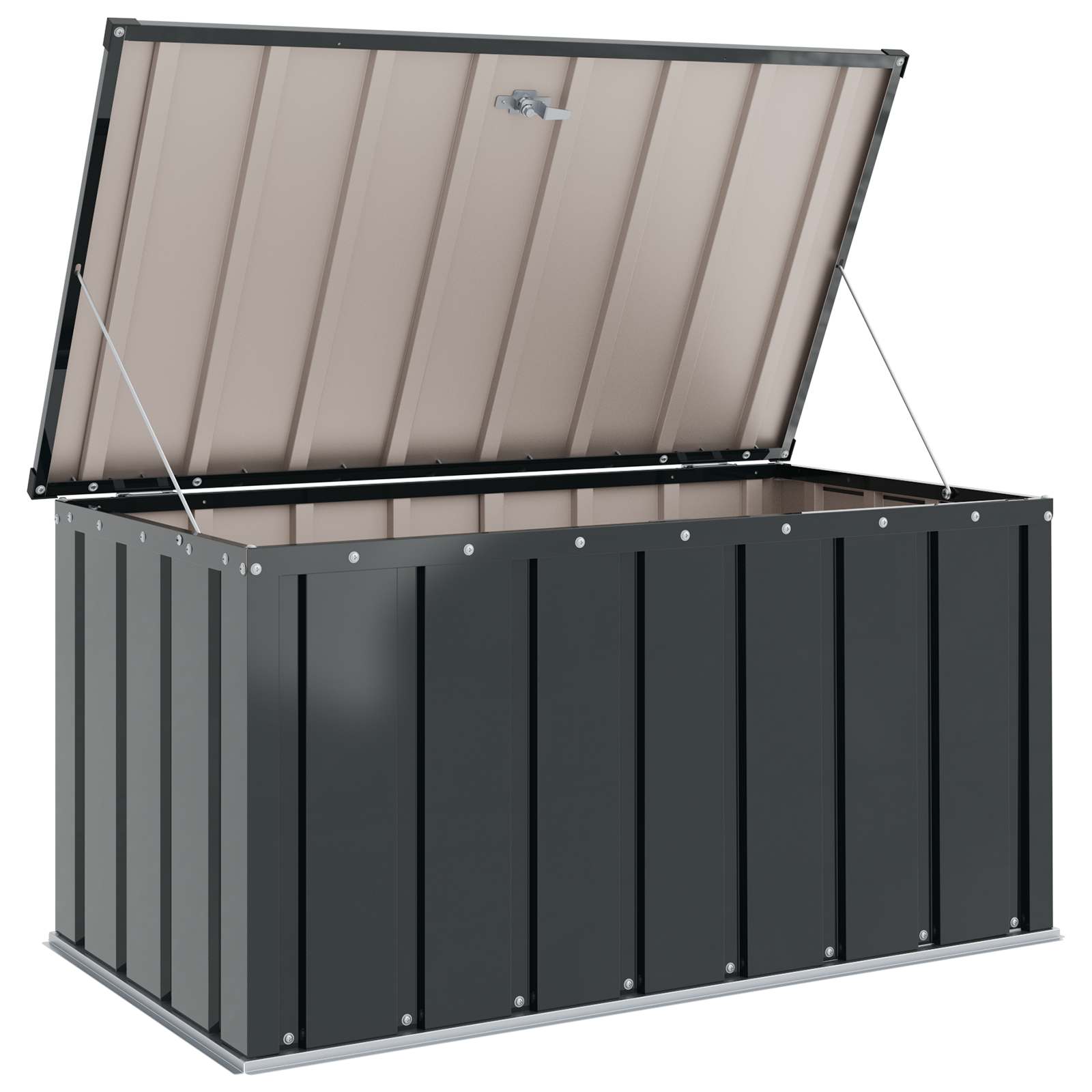 vidaXL Tuinopslagdoos Zwart 101 x 56,5 x 50 cm Staal