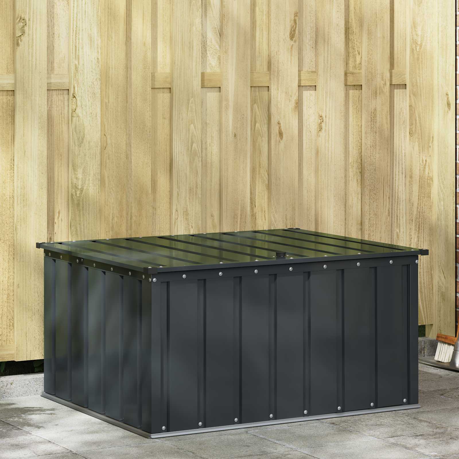 vidaXL Tuinopslagdoos Zwart 101 x 56,5 x 50 cm Staal