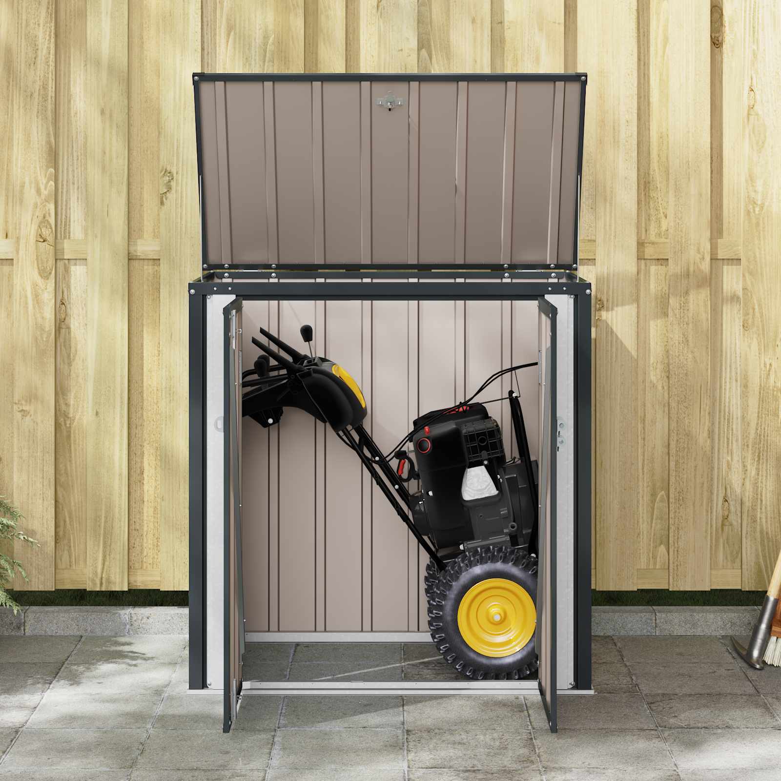 vidaXL Tuinopslagdoos Zwart 101,5 x 57 x 100,5 cm Staal