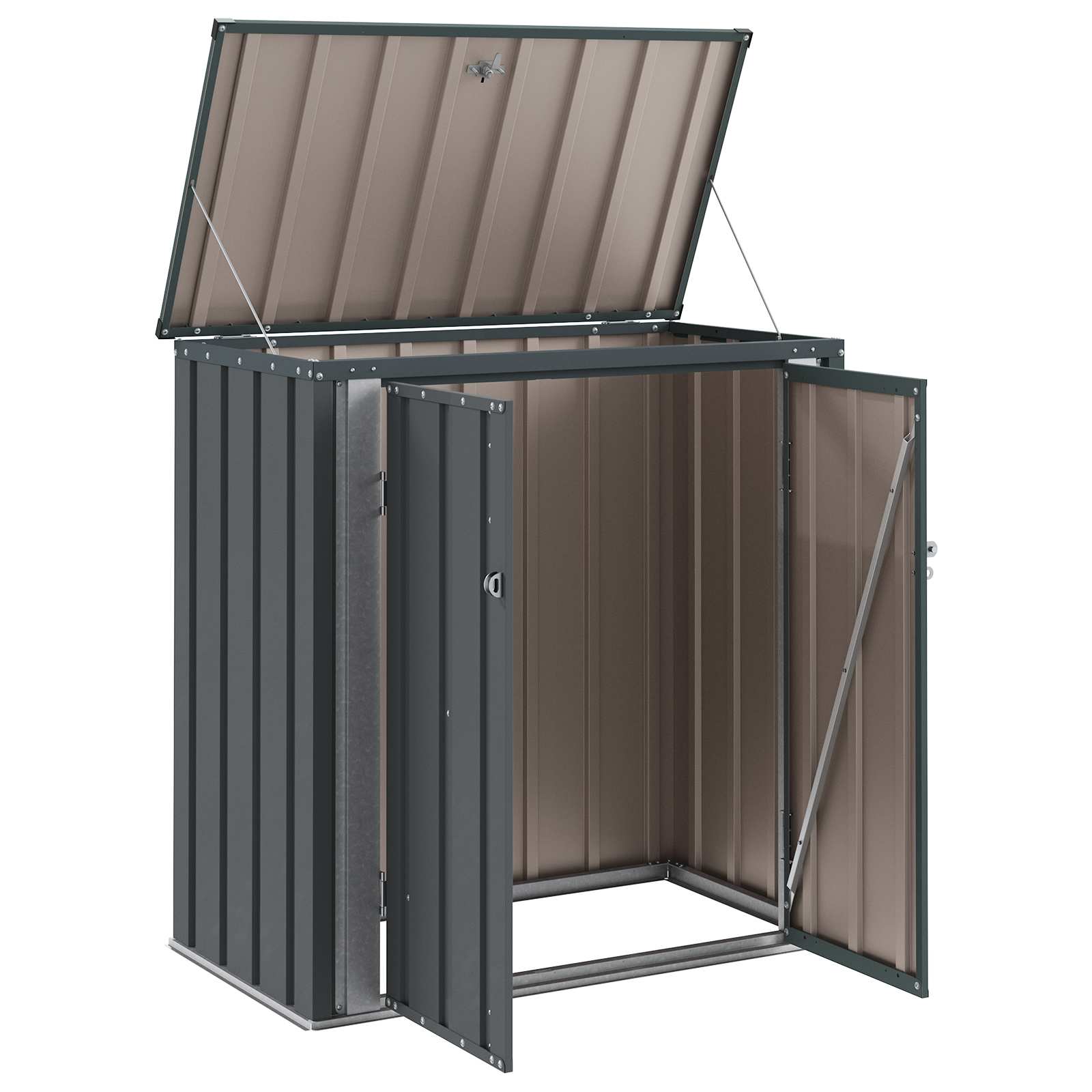 vidaXL Tuinopslagdoos Zwart 101,5 x 57 x 100,5 cm Staal