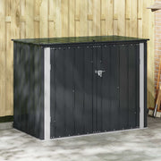 vidaXL Tuinopslagdoos Zwart 151,5 x 82 x 110,5 cm Staal