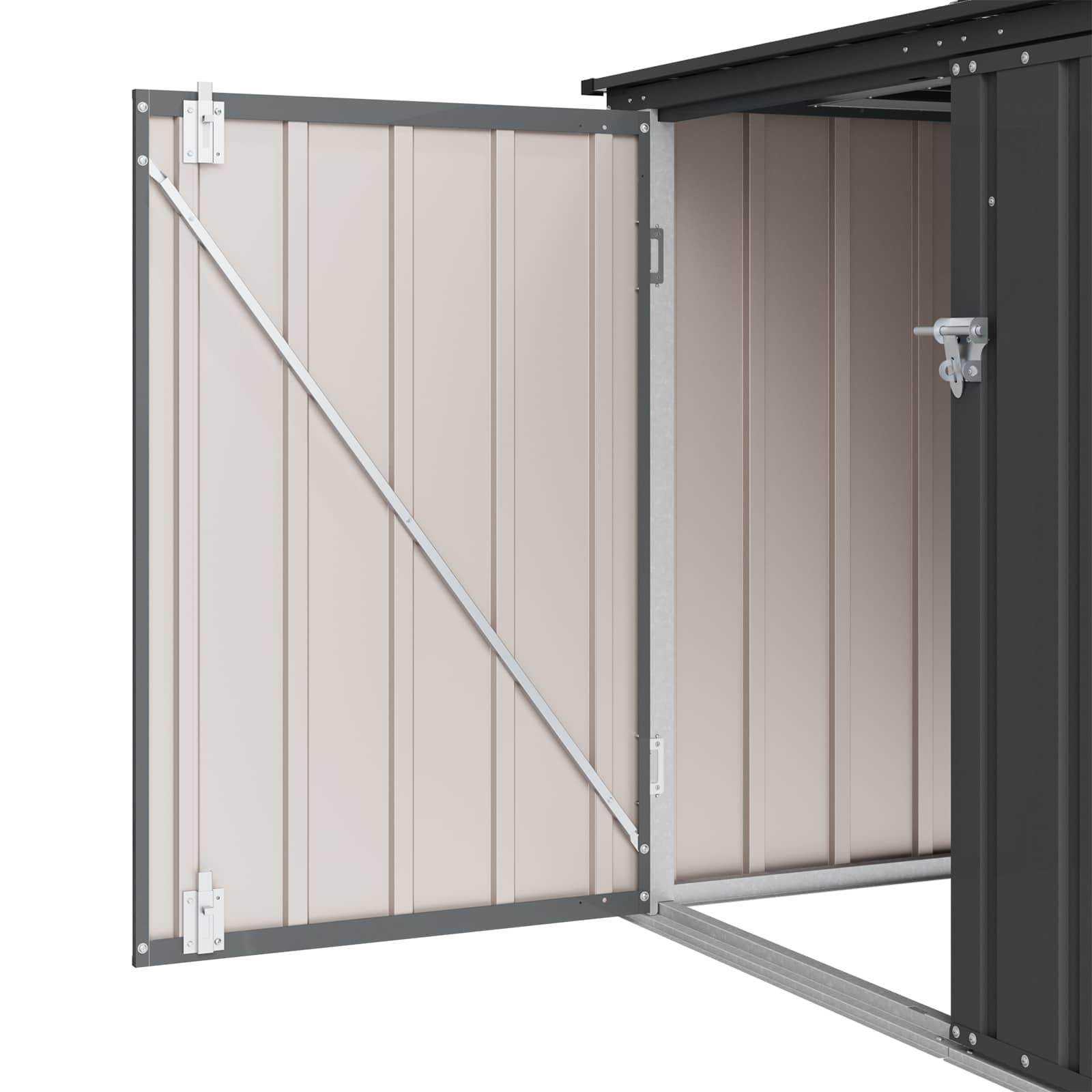 vidaXL Tuinopslagdoos Zwart 151,5 x 82 x 110,5 cm Staal