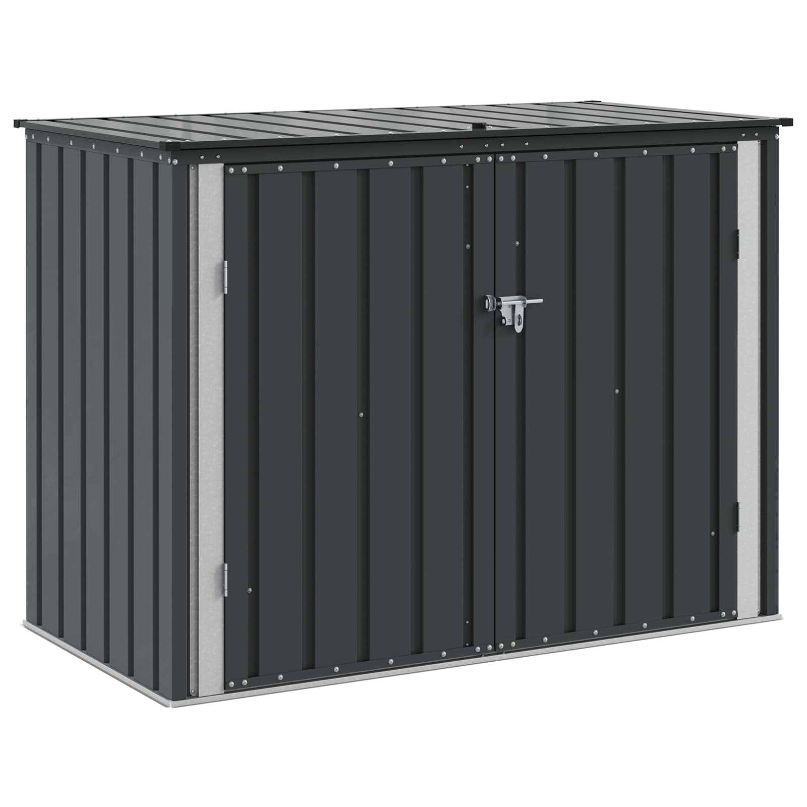 vidaXL Tuinopslagdoos Zwart 151,5 x 82 x 110,5 cm Staal
