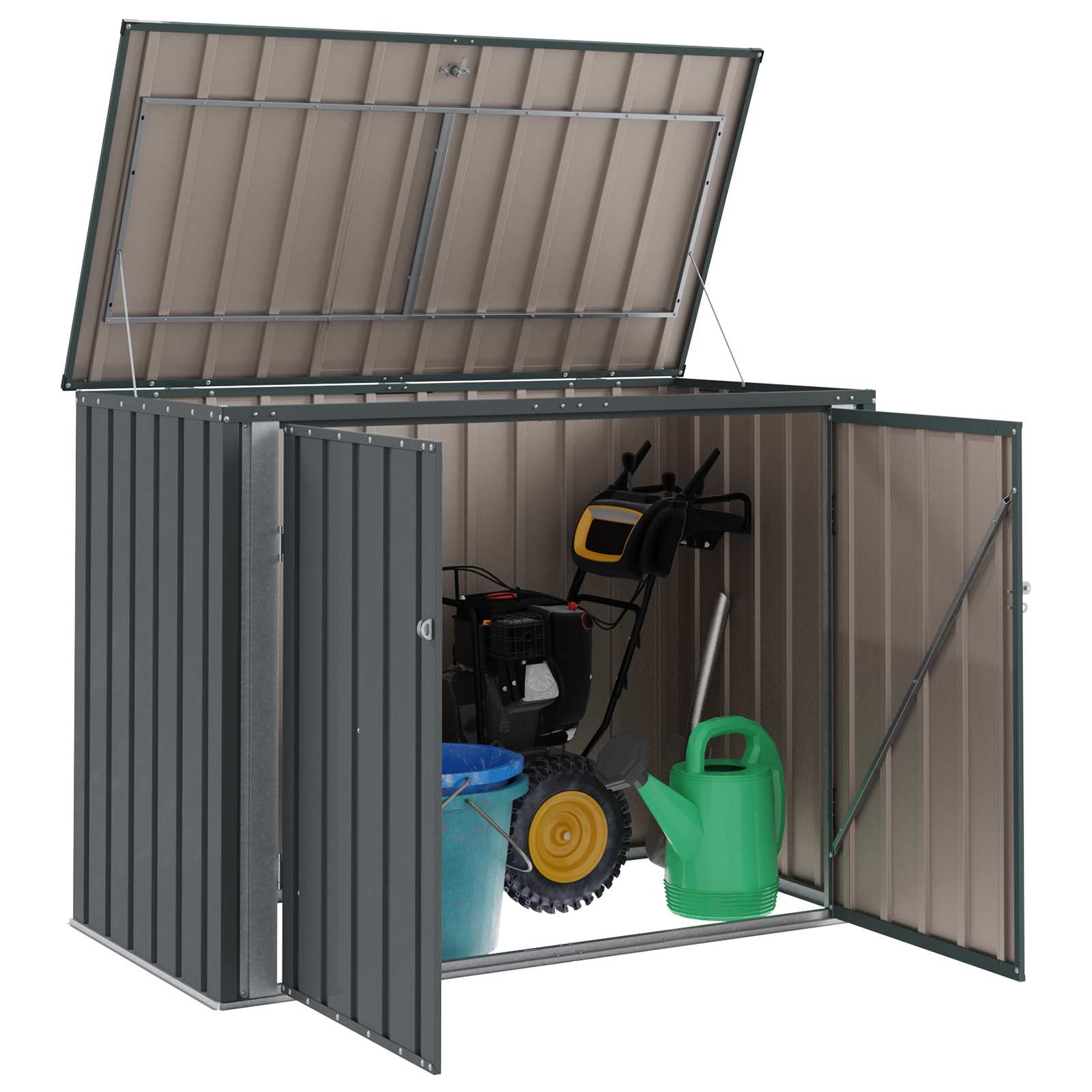 vidaXL Tuinopslagdoos Zwart 151,5 x 82 x 110,5 cm Staal