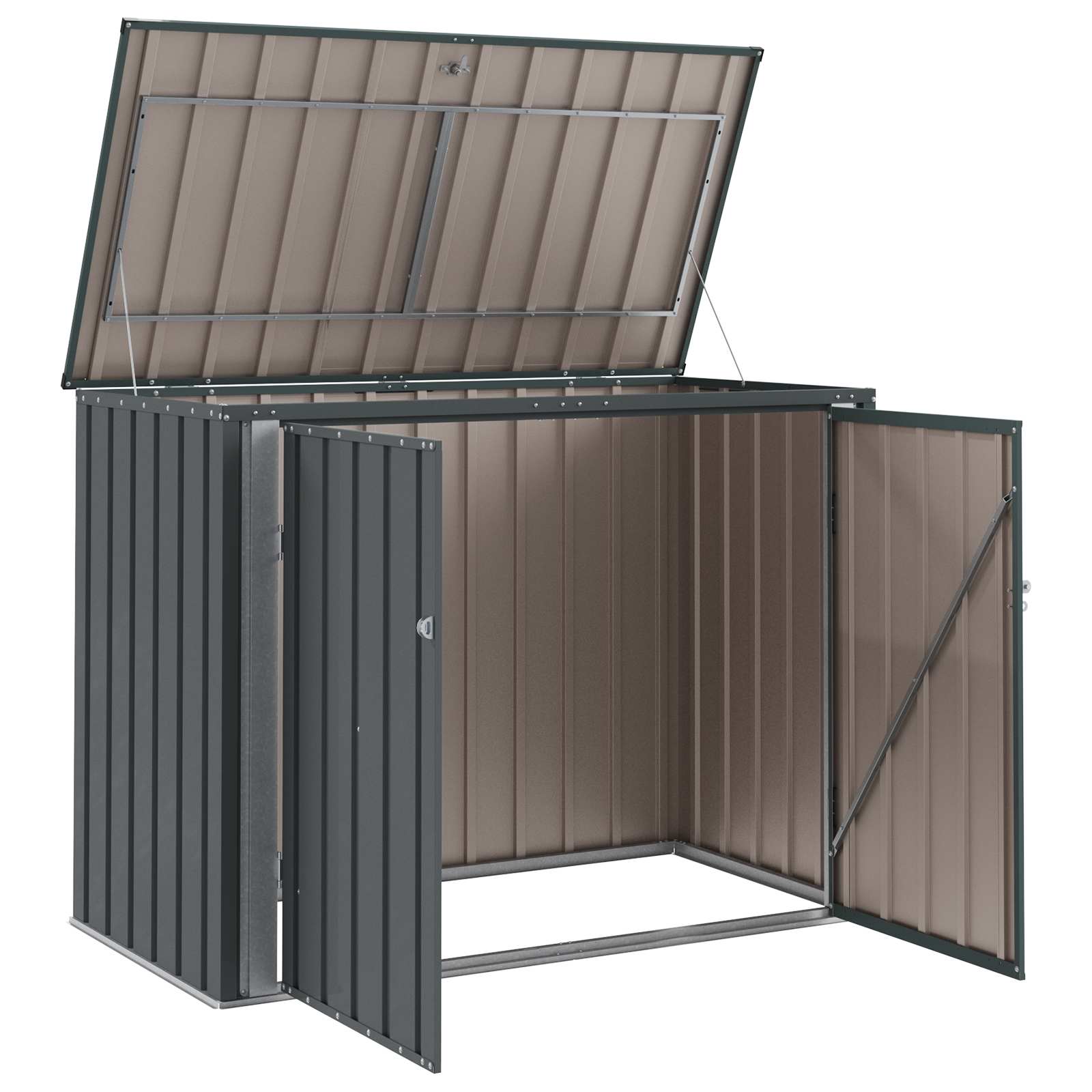 vidaXL Tuinopslagdoos Zwart 151,5 x 82 x 110,5 cm Staal