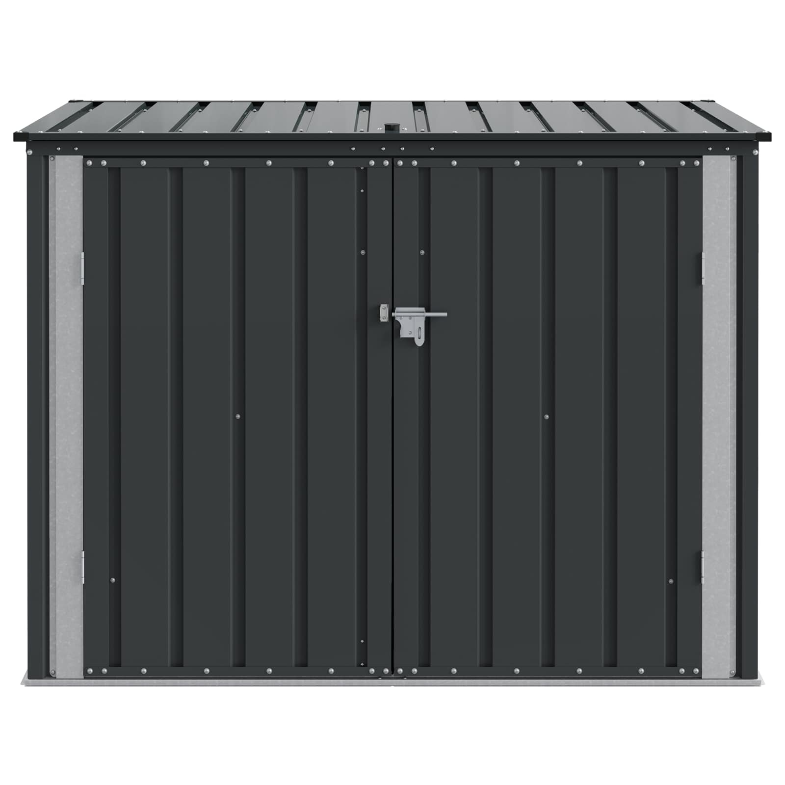 vidaXL Tuinopslagdoos Zwart 151,5 x 82 x 110,5 cm Staal