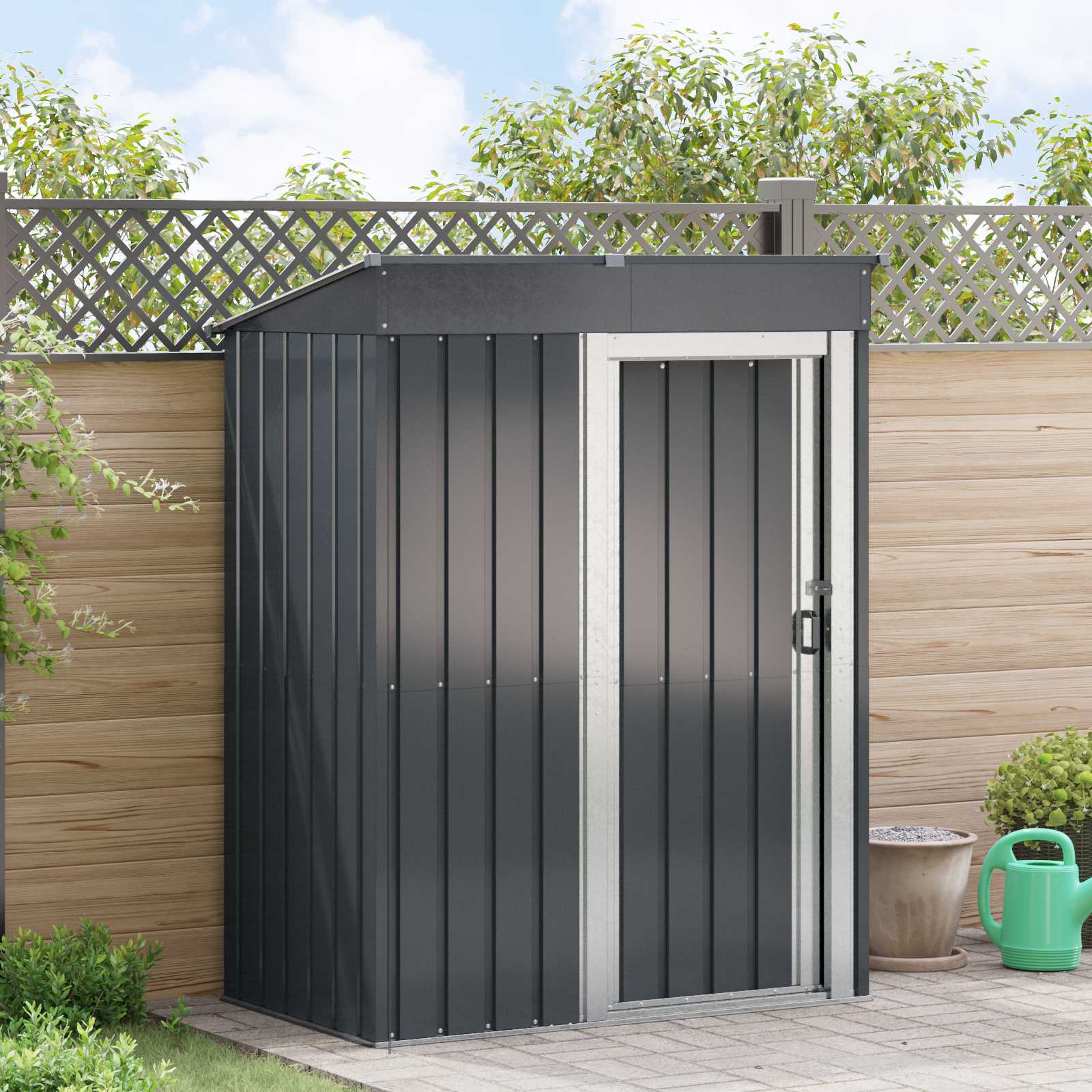 vidaXL Tuinhuisjes Antraciet 137 x 81 x 180 cm Metaal