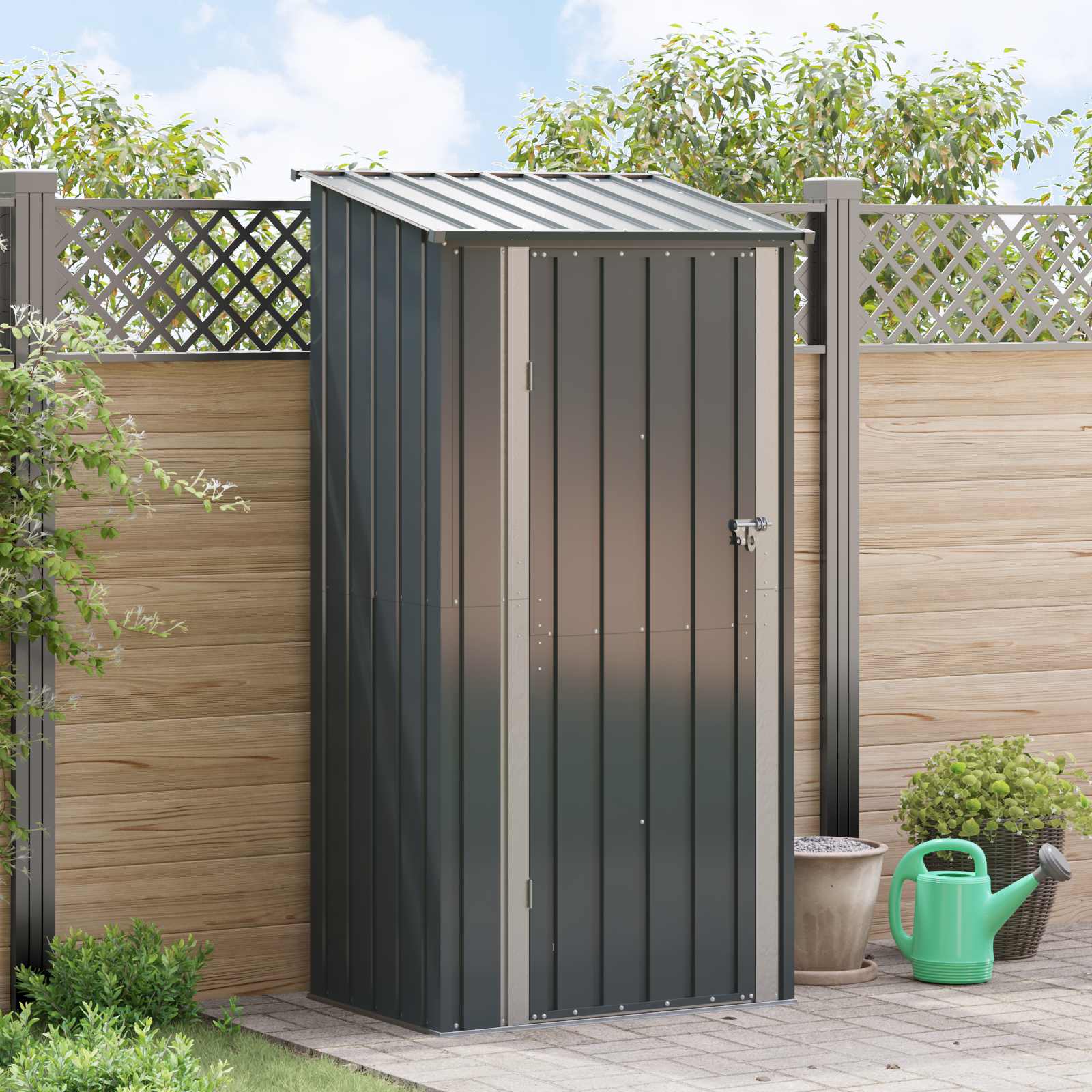 vidaXL Tuinhuisjes Bruin 103 x 74 x 200 cm Metaal