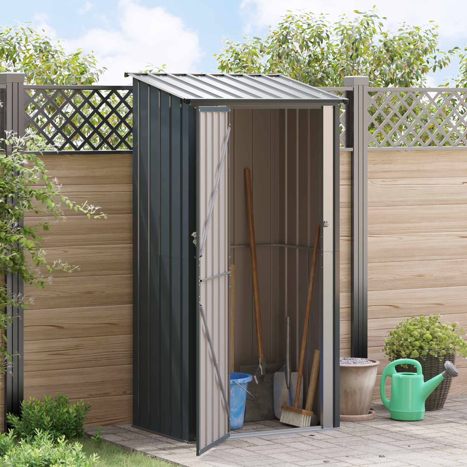 vidaXL Tuinhuisjes Bruin 103 x 74 x 200 cm Metaal