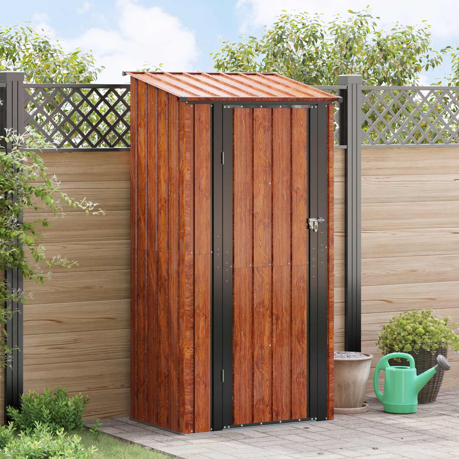 vidaXL Tuinhuisjes Bruin 103 x 74 x 200 cm Metaal