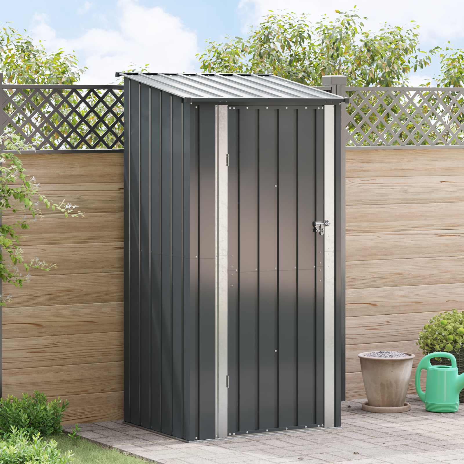vidaXL Tuinhuisjes Bruin 103 x 74 x 200 cm Metaal