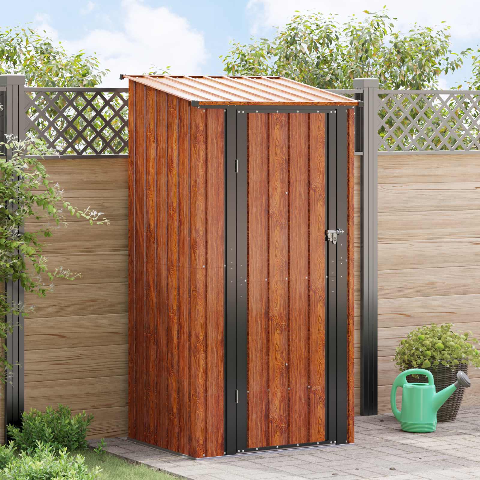 vidaXL Tuinhuisjes Bruin 103 x 74 x 200 cm Metaal