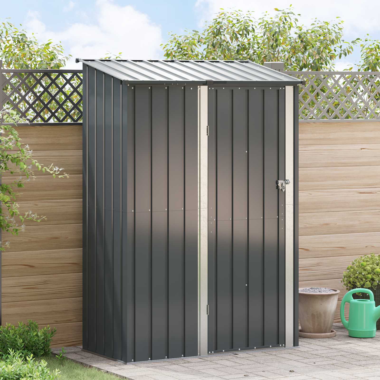 vidaXL Tuinhuisjes Bruin 103 x 74 x 200 cm Metaal