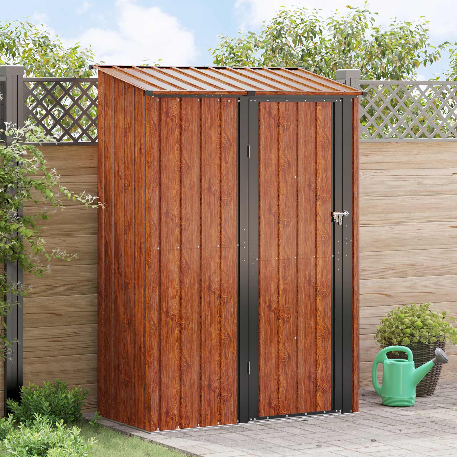vidaXL Tuinhuisjes Bruin 103 x 74 x 200 cm Metaal