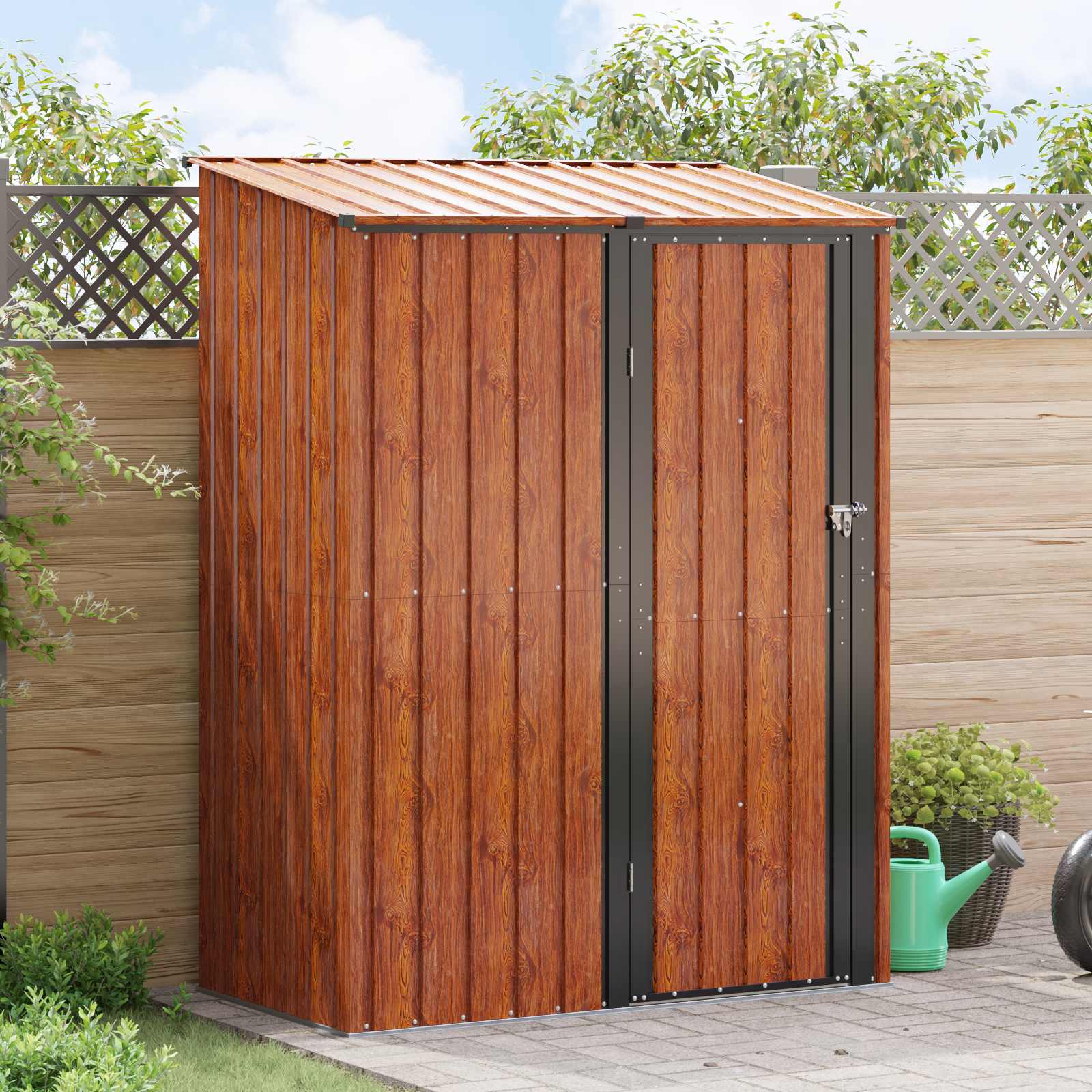 vidaXL Tuinhuisjes Bruin 103 x 74 x 200 cm Metaal