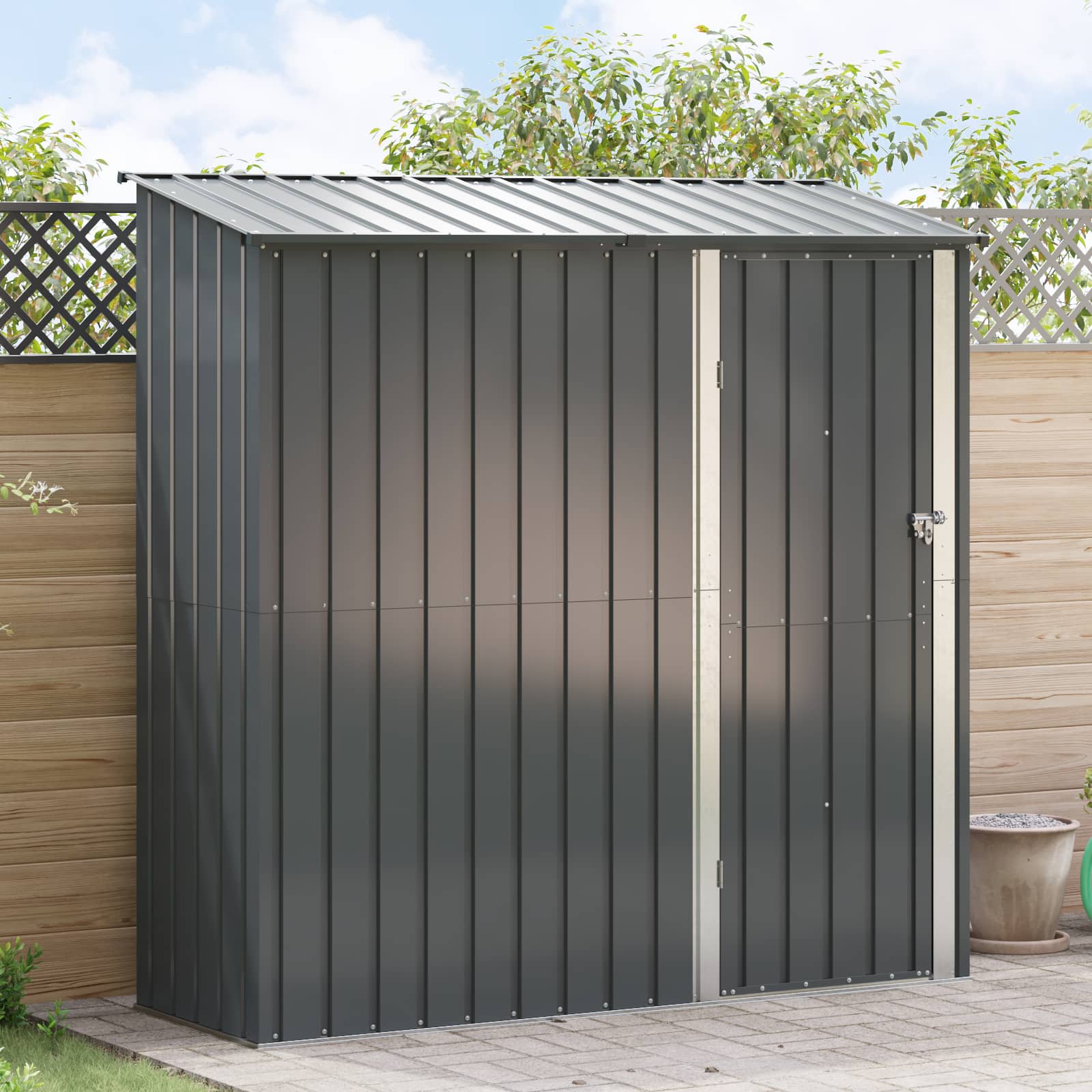vidaXL Tuinhuisjes Bruin 103 x 74 x 200 cm Metaal