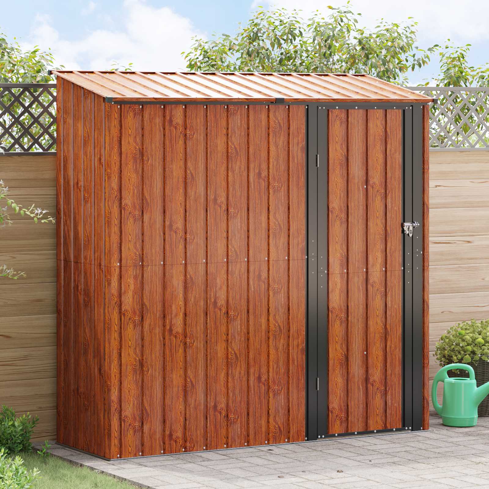 vidaXL Tuinhuisjes Bruin 103 x 74 x 200 cm Metaal
