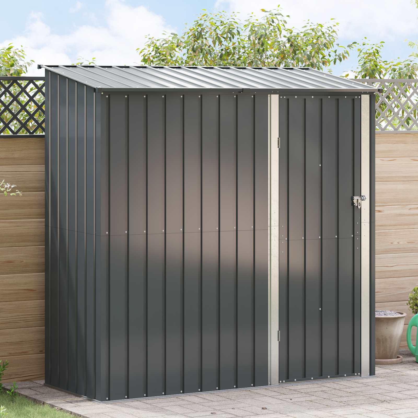 vidaXL Tuinhuisjes Bruin 103 x 74 x 200 cm Metaal