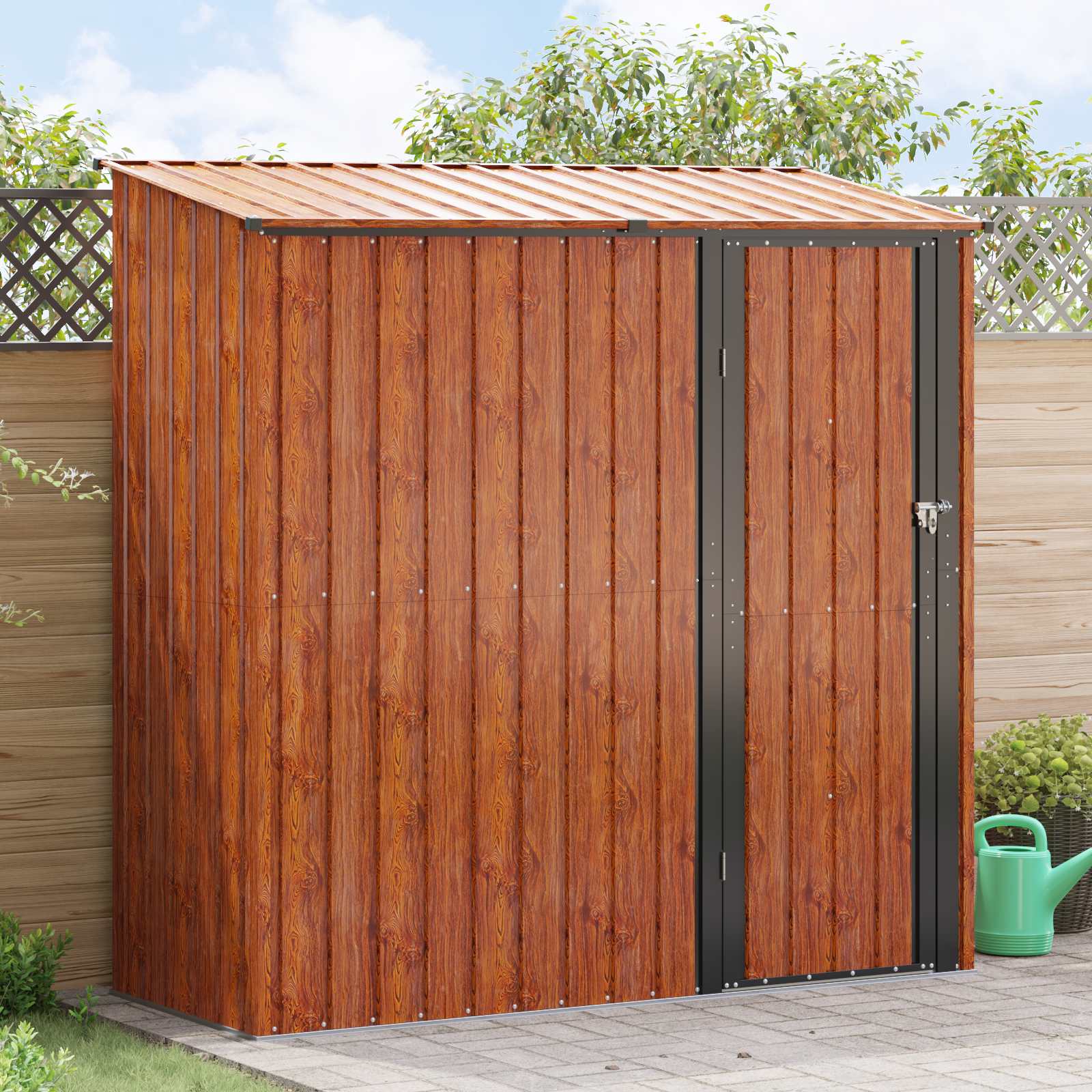 vidaXL Tuinhuisjes Bruin 103 x 74 x 200 cm Metaal