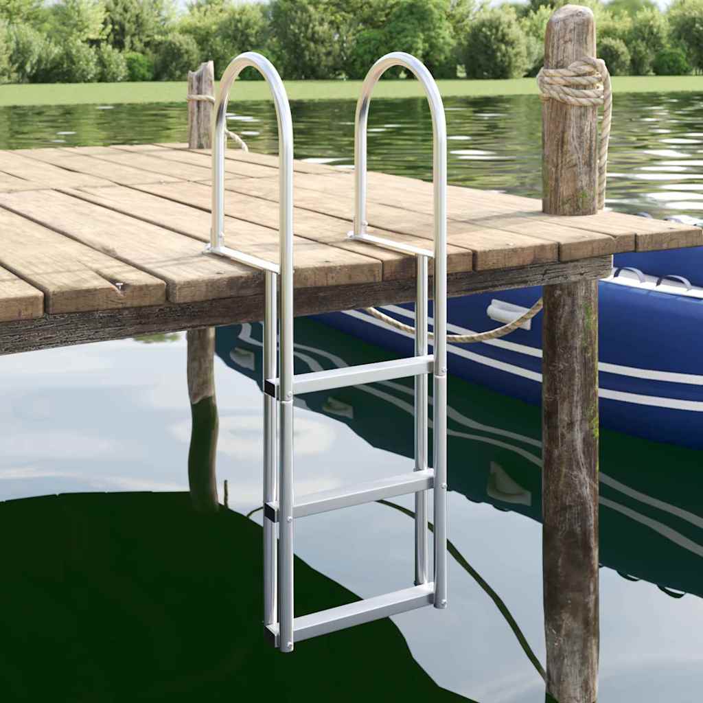 vidaxl Dock ladder Zilver 45 x 11.5 x 134 cm Aluminium