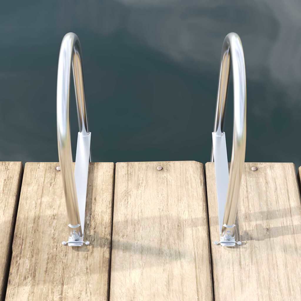 vidaxl Dock ladder Zilver 45 x 11.5 x 134 cm Aluminium