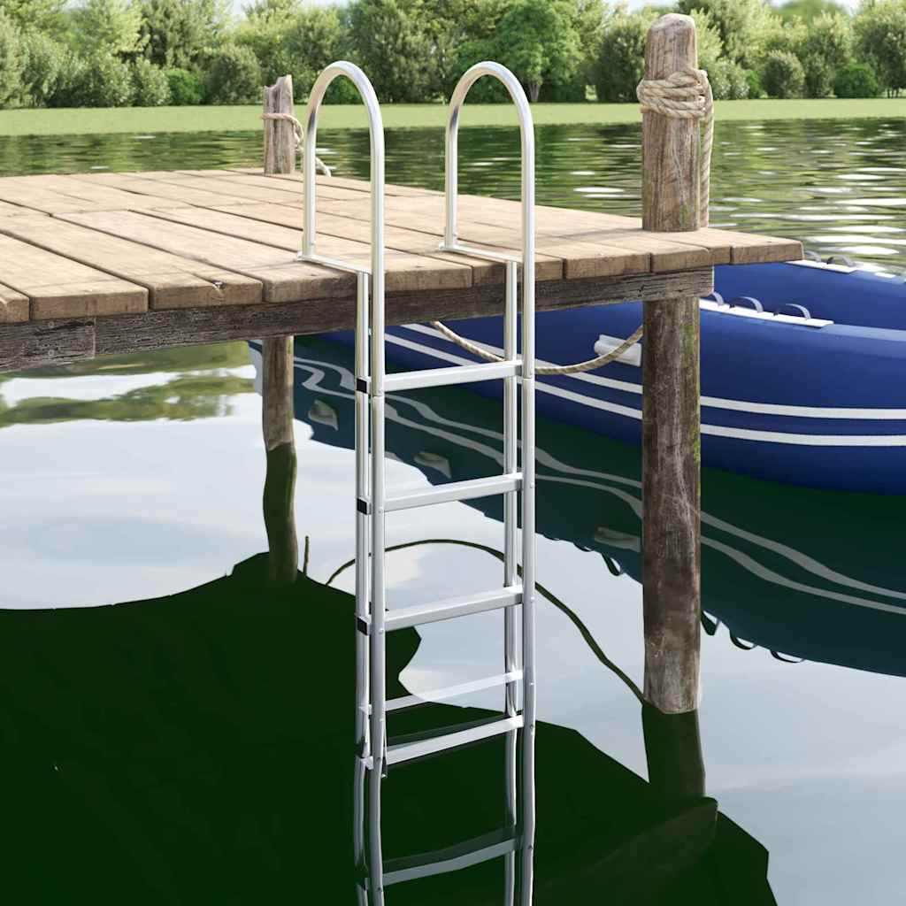 vidaxl Dock ladder Zilver 45 x 11.5 x 134 cm Aluminium