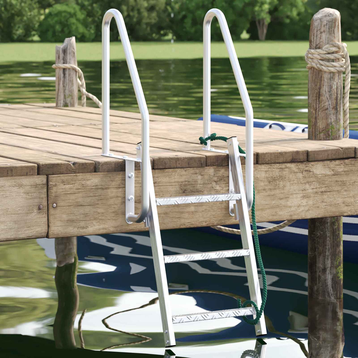 vidaXL Dock ladder Anders Zilver 58 x 77 x 144 cm Aluminium