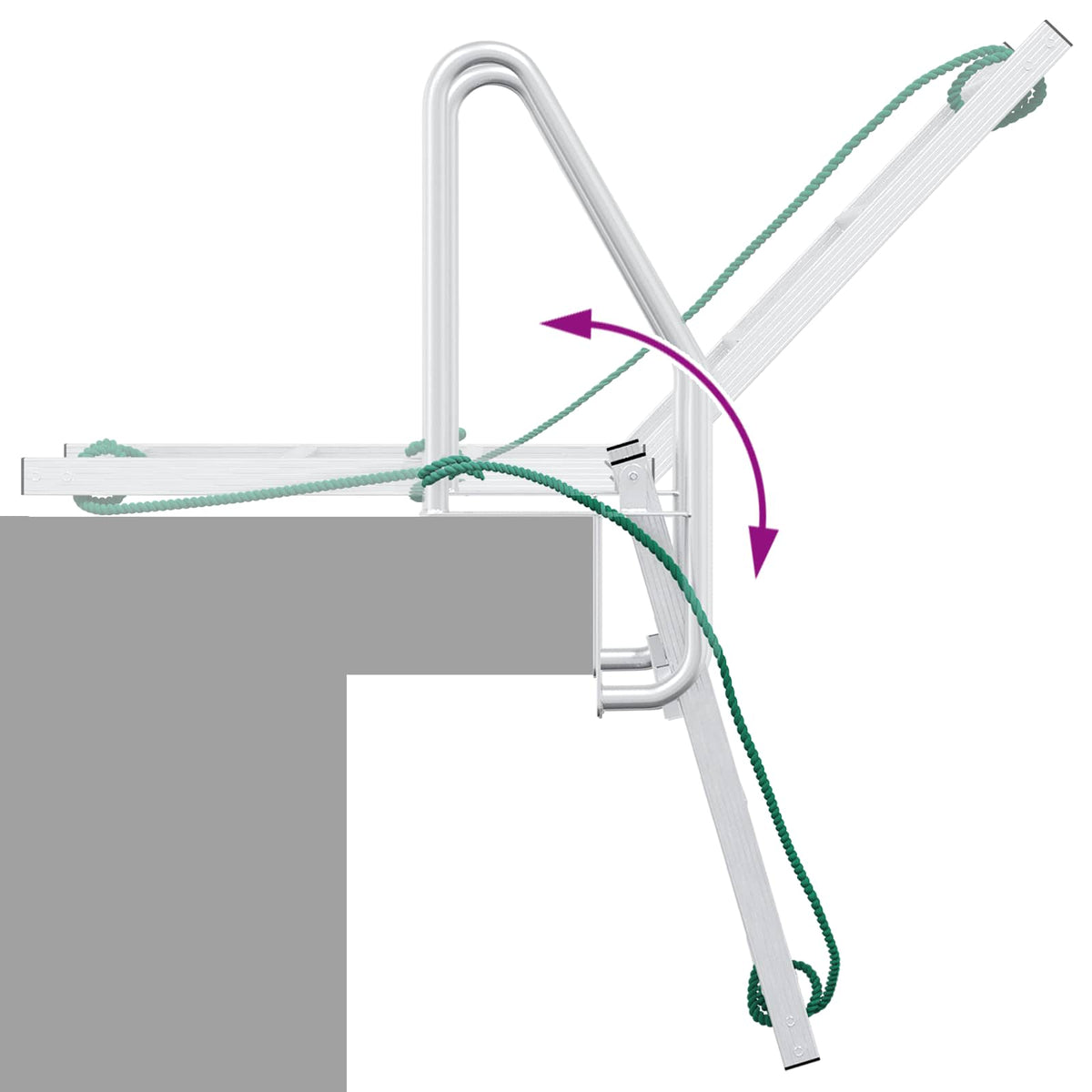 vidaXL Dock ladder Anders Zilver 58 x 77 x 144 cm Aluminium